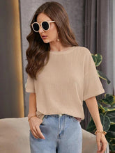 cream Oversized Waffle Knit t shirt